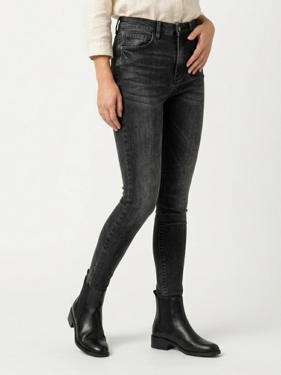 DU/ER Denim - DU/ER Performance Denim High Rise Skinny Black Tencel Jean 29x31